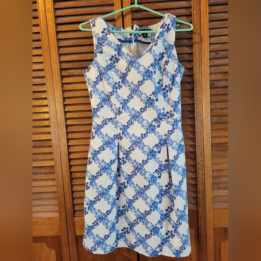 Tommy Hilfiger blue floral pleated dress